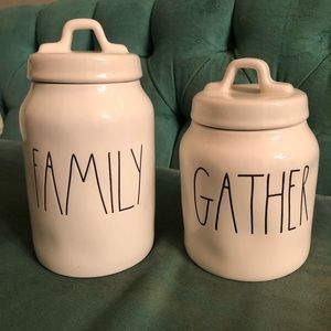 Rae Dunn family and gather canisters